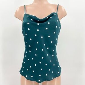 NWT LOFT Green Polka Dot Cami Tank Top Size XS
